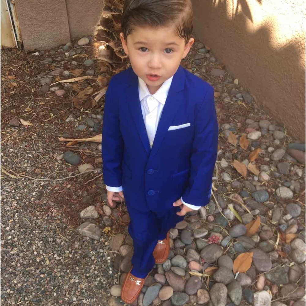 Black N Bianco Blue 3 Piece Slim Fit Suit- Size 4t